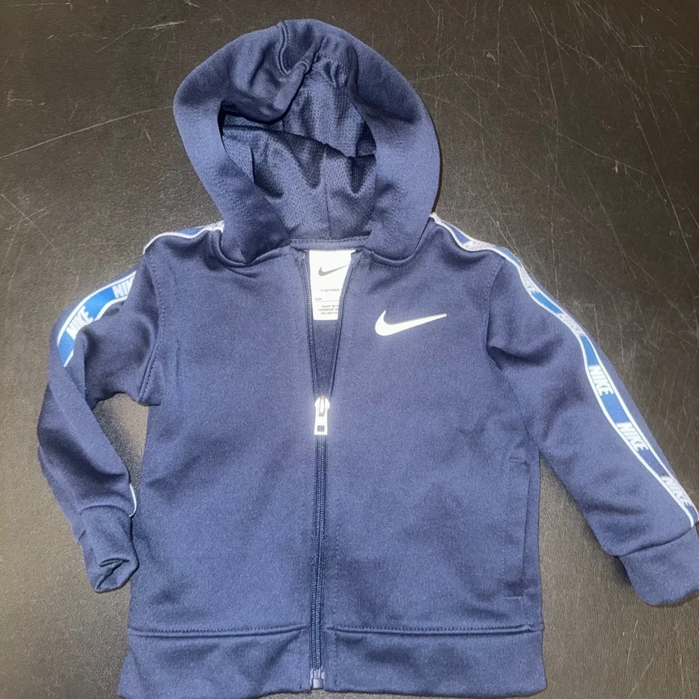 Nike Toddler Boys Therma-FIT Track Jacket Bundle Navy Blue Grey 12M Lot of 2